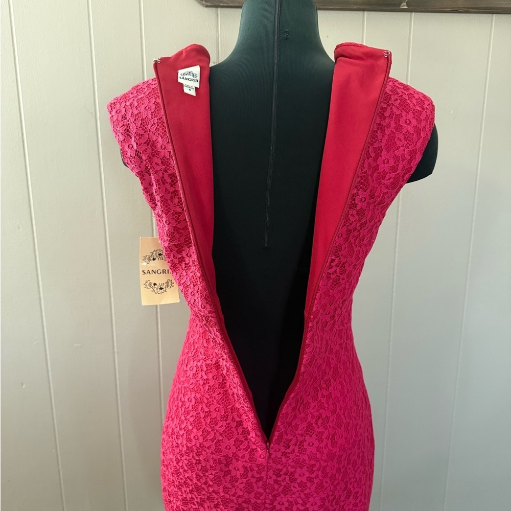 Sangria • Lace Cap Sleeve Dress - Picture 12 of 12